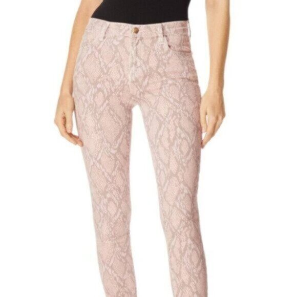 J Brand | Women's Pink & Gray Animal Print Skinny Jeans Size 26 - Picture 1 of 11